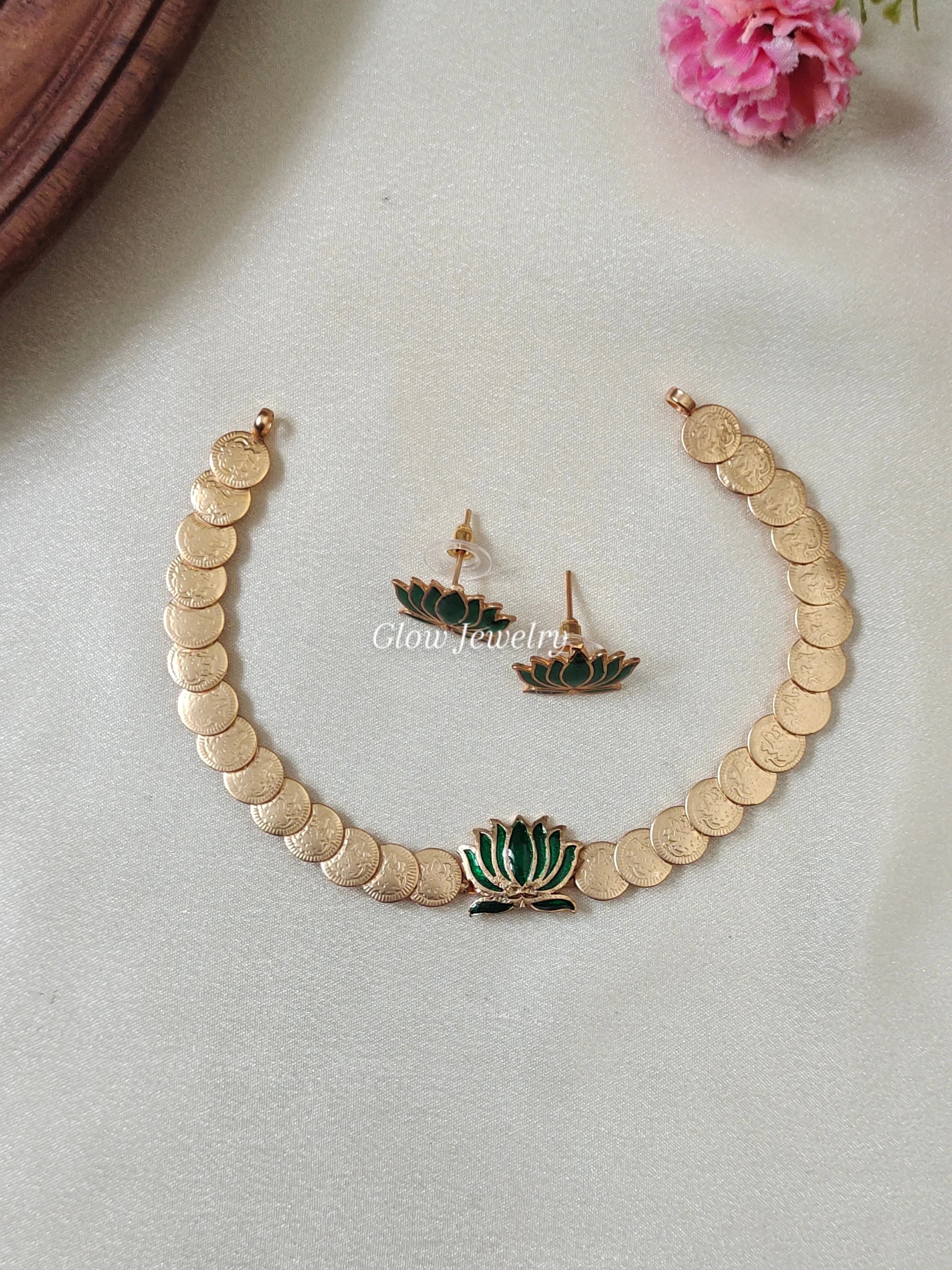 Premium Quality Coin Lotus Neckset