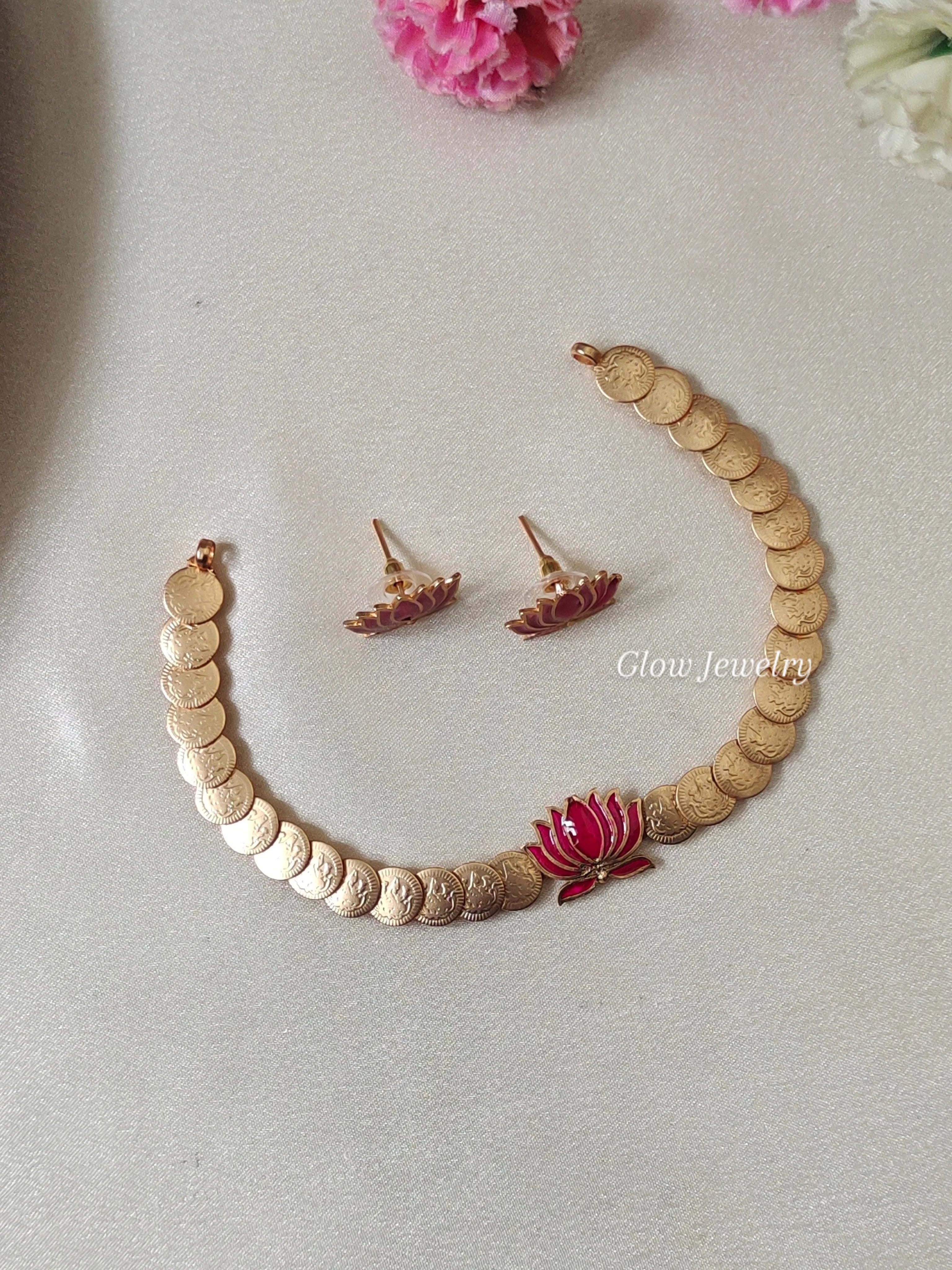 Premium Quality Coin Lotus Neckset
