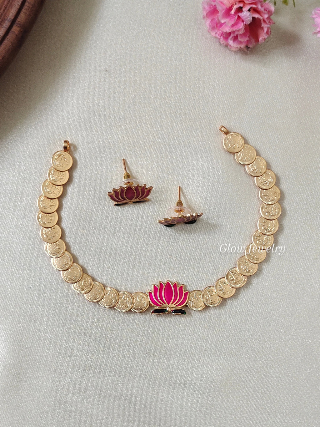 Premium Quality Coin Lotus Neckset