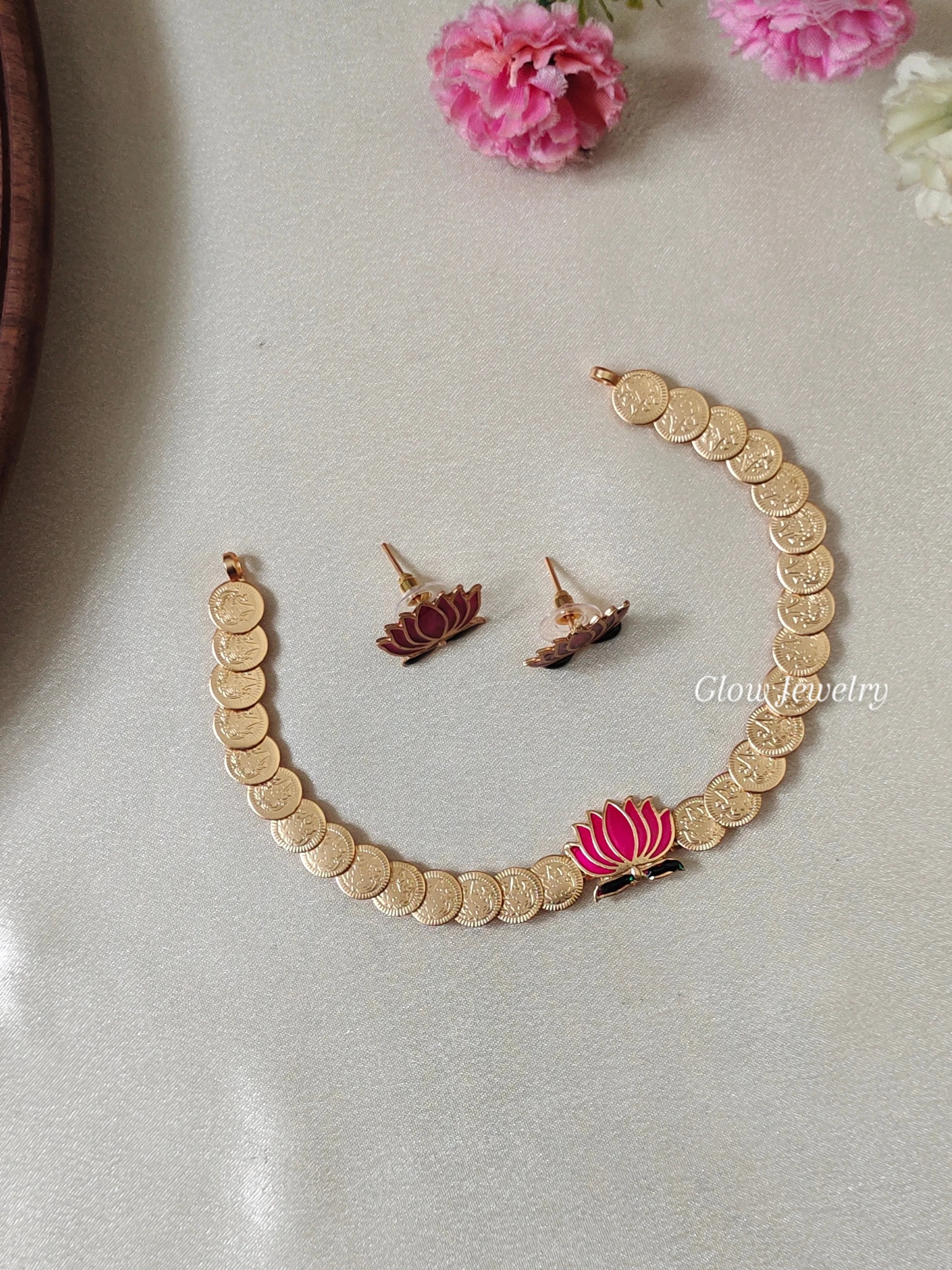 Premium Quality Coin Lotus Neckset
