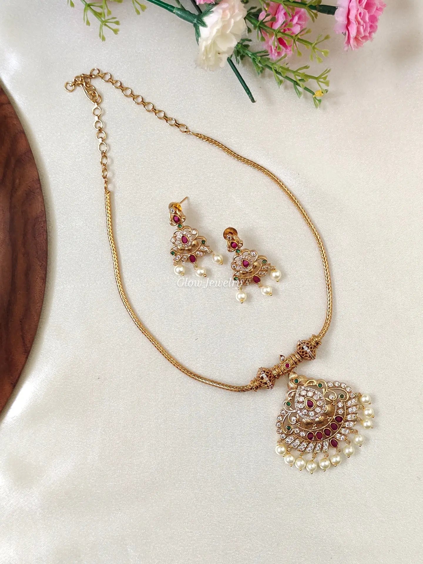Premium Quality Gold Plated Attigai Necklace