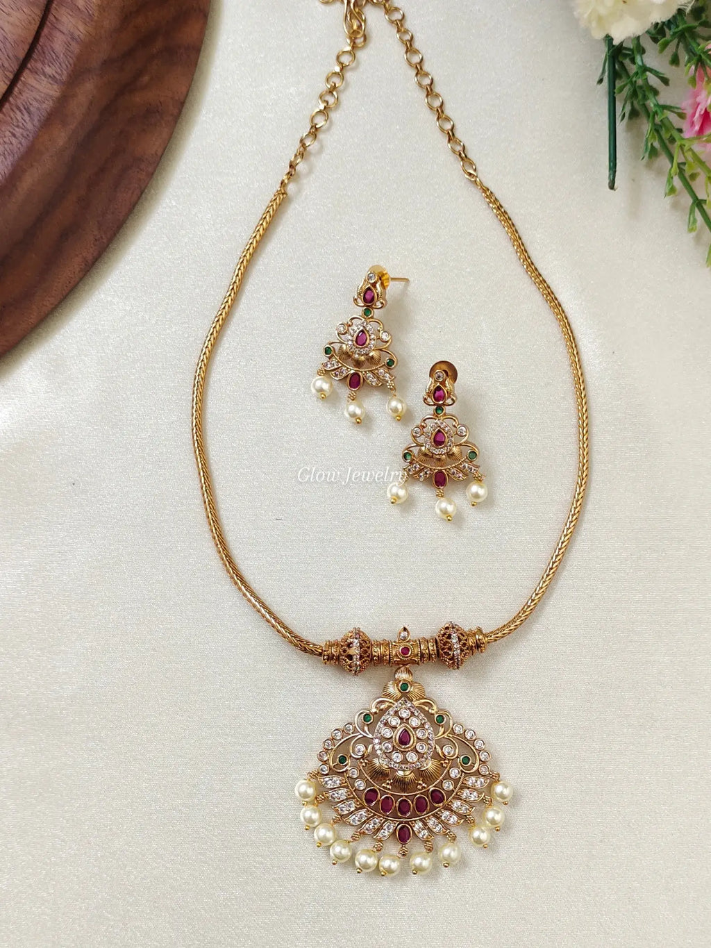 Premium Quality Gold Plated Attigai Necklace