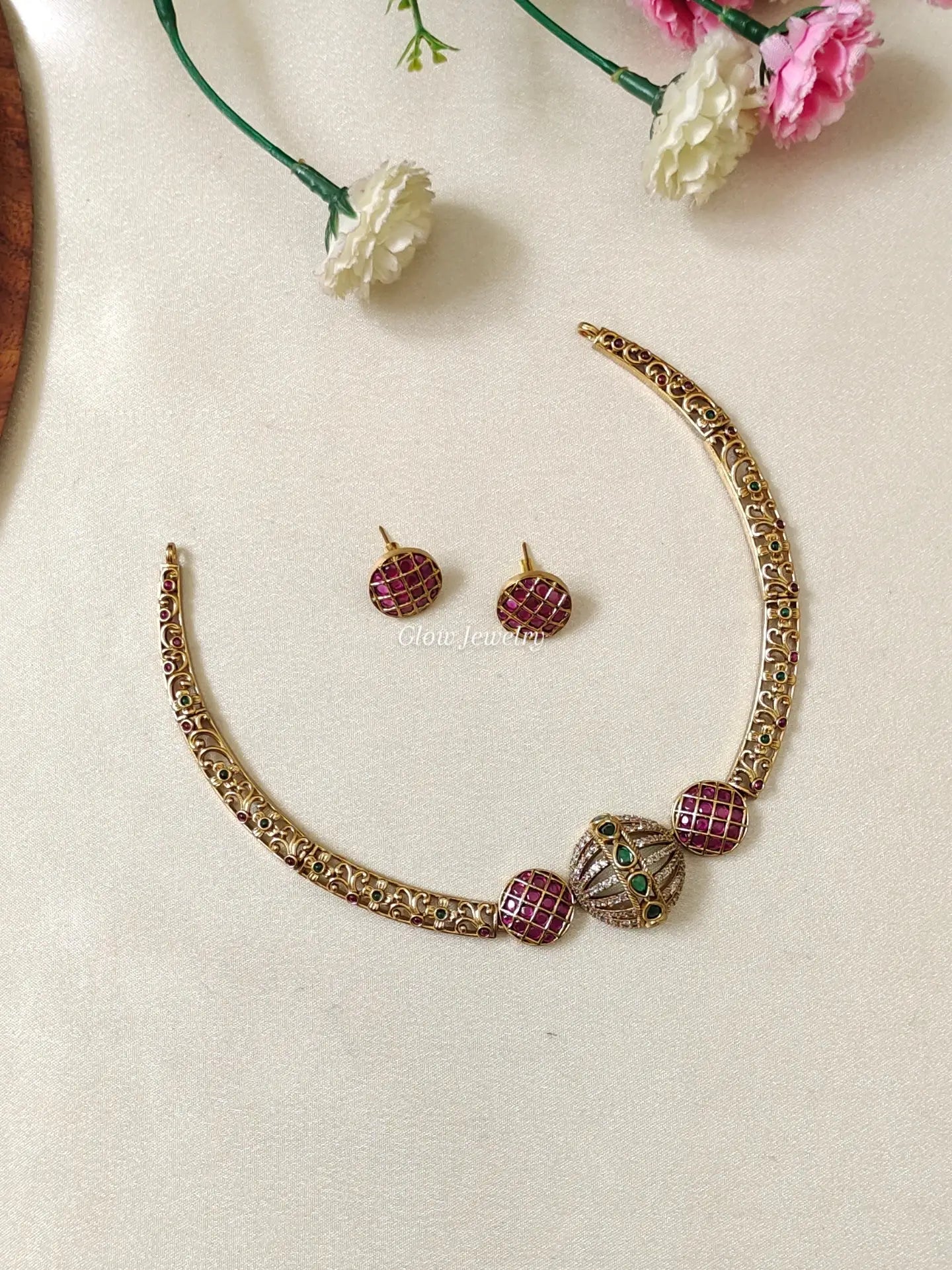 Premium Quality Kempu Kanti Necklace