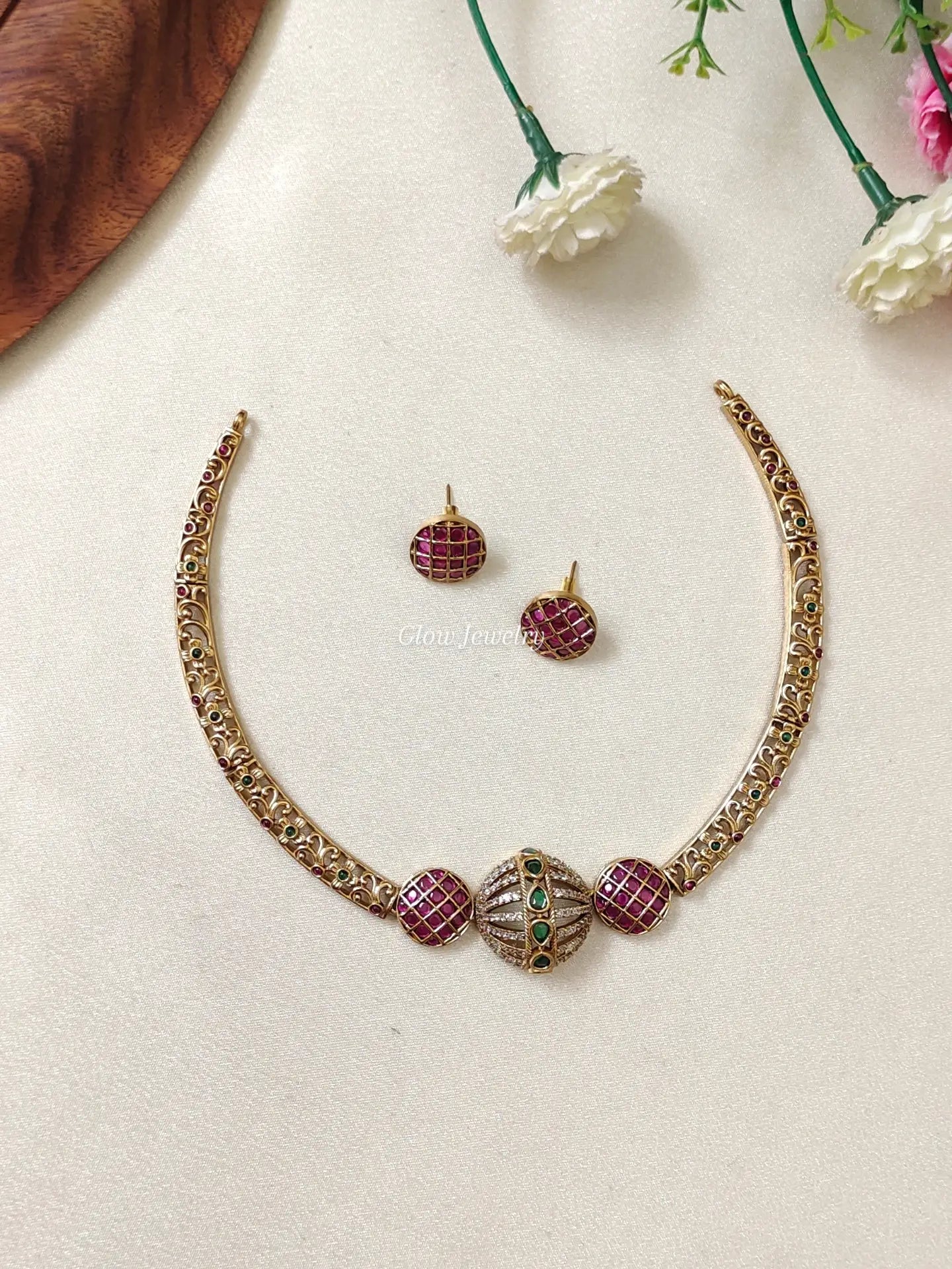Premium Quality Kempu Kanti Necklace