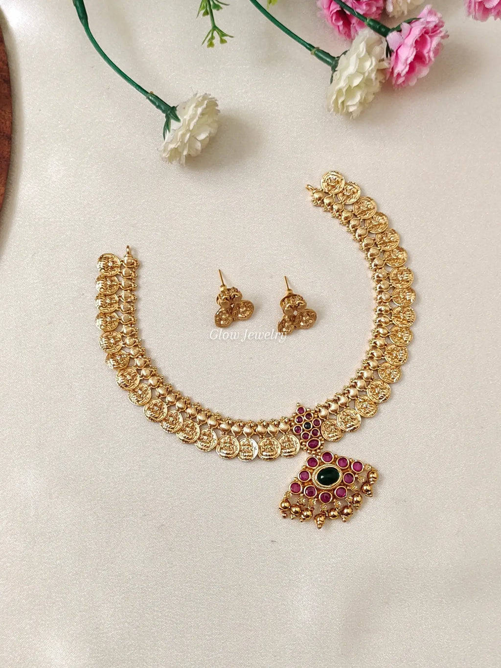 Premium Quality Kempu Kasu Necklace