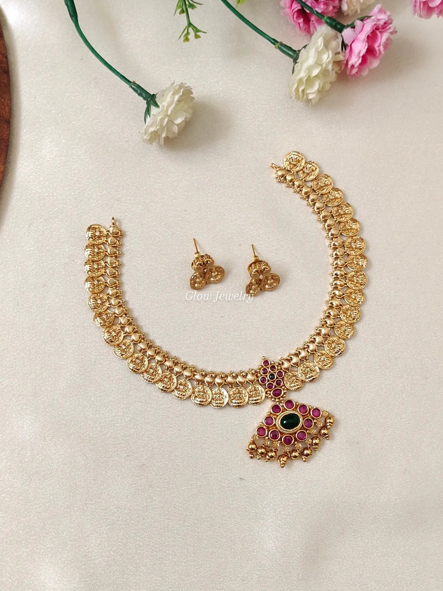 Premium Quality Kempu Kasu Necklace