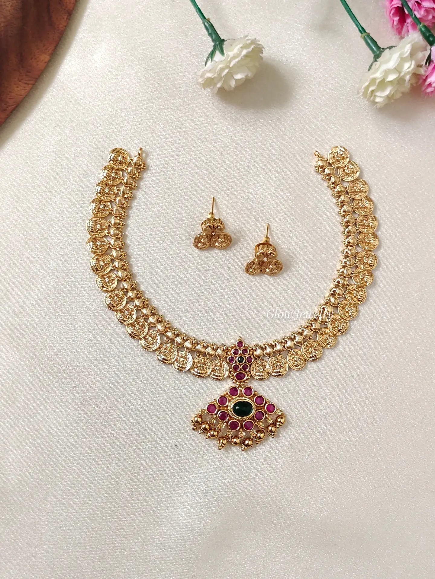 Premium Quality Kempu Kasu Necklace