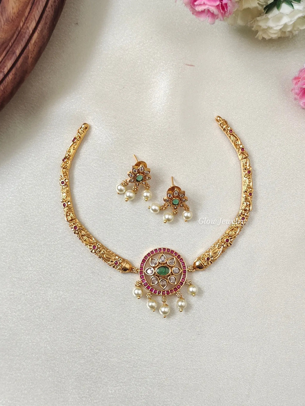 Premium Quality Kempu Kanti Necklace
