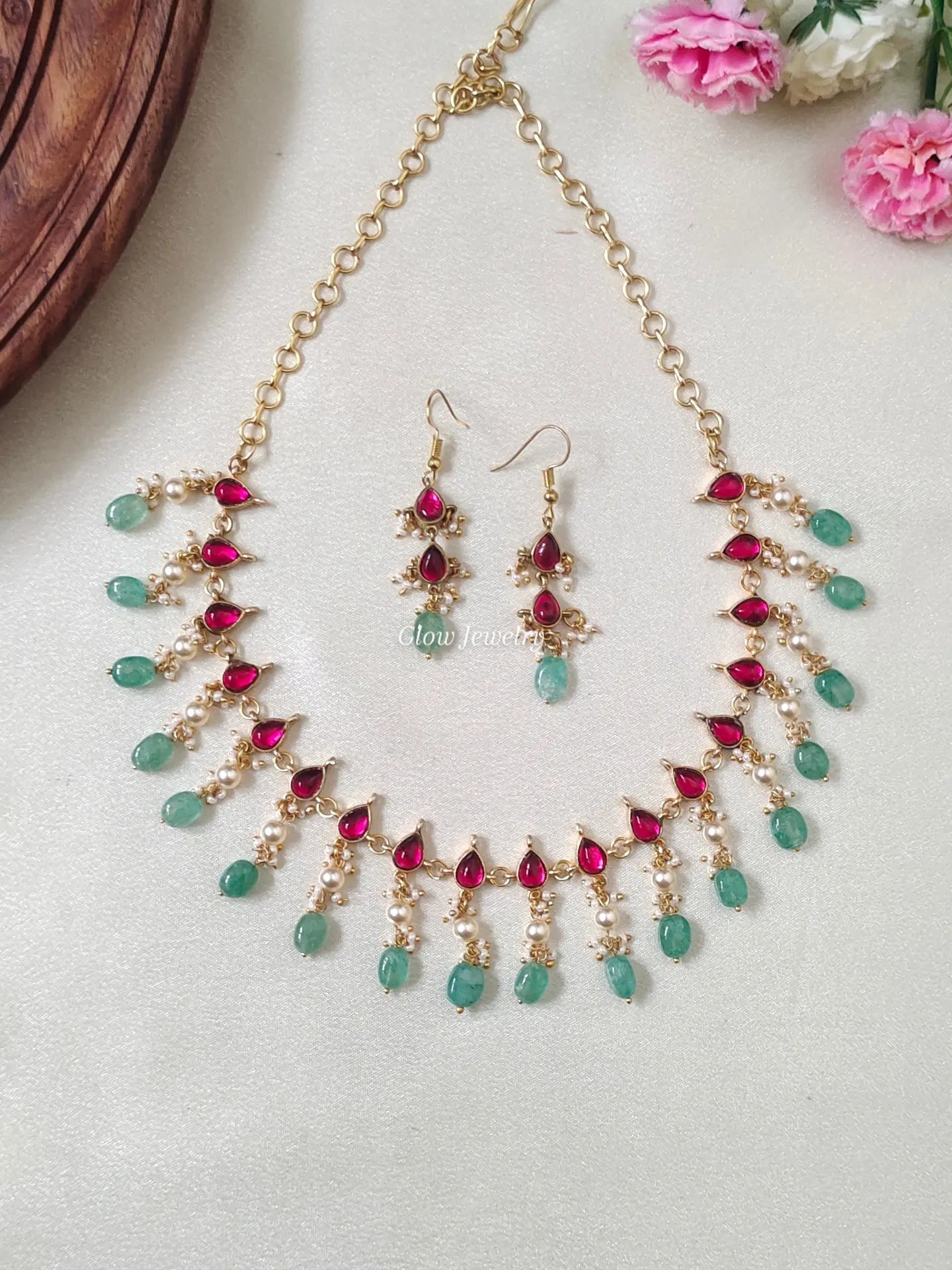 Premium Quality Jadau Kundan Pearl Drop Necklace