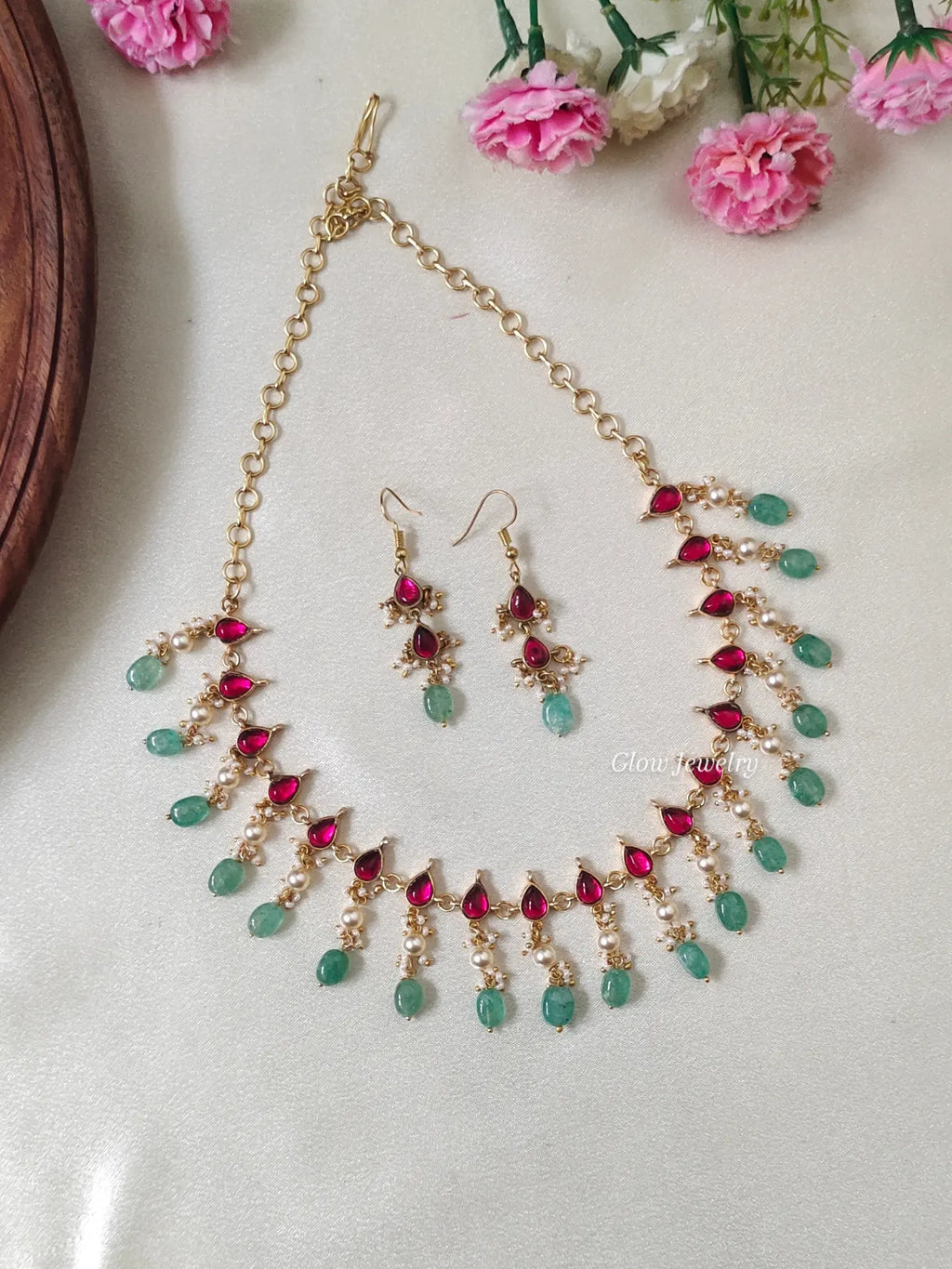 Premium Quality Jadau Kundan Pearl Drop Necklace