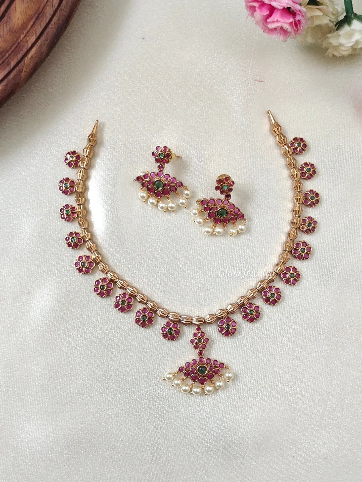 Premium Quality Kempu Necklace