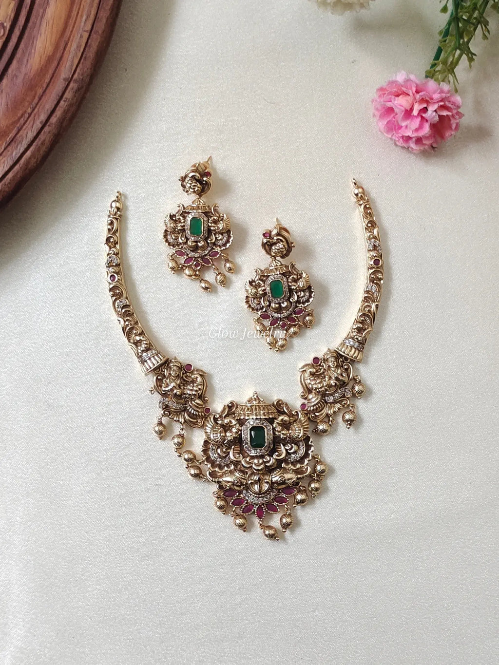 Premium Quality Antique Peacock Kanti Necklace