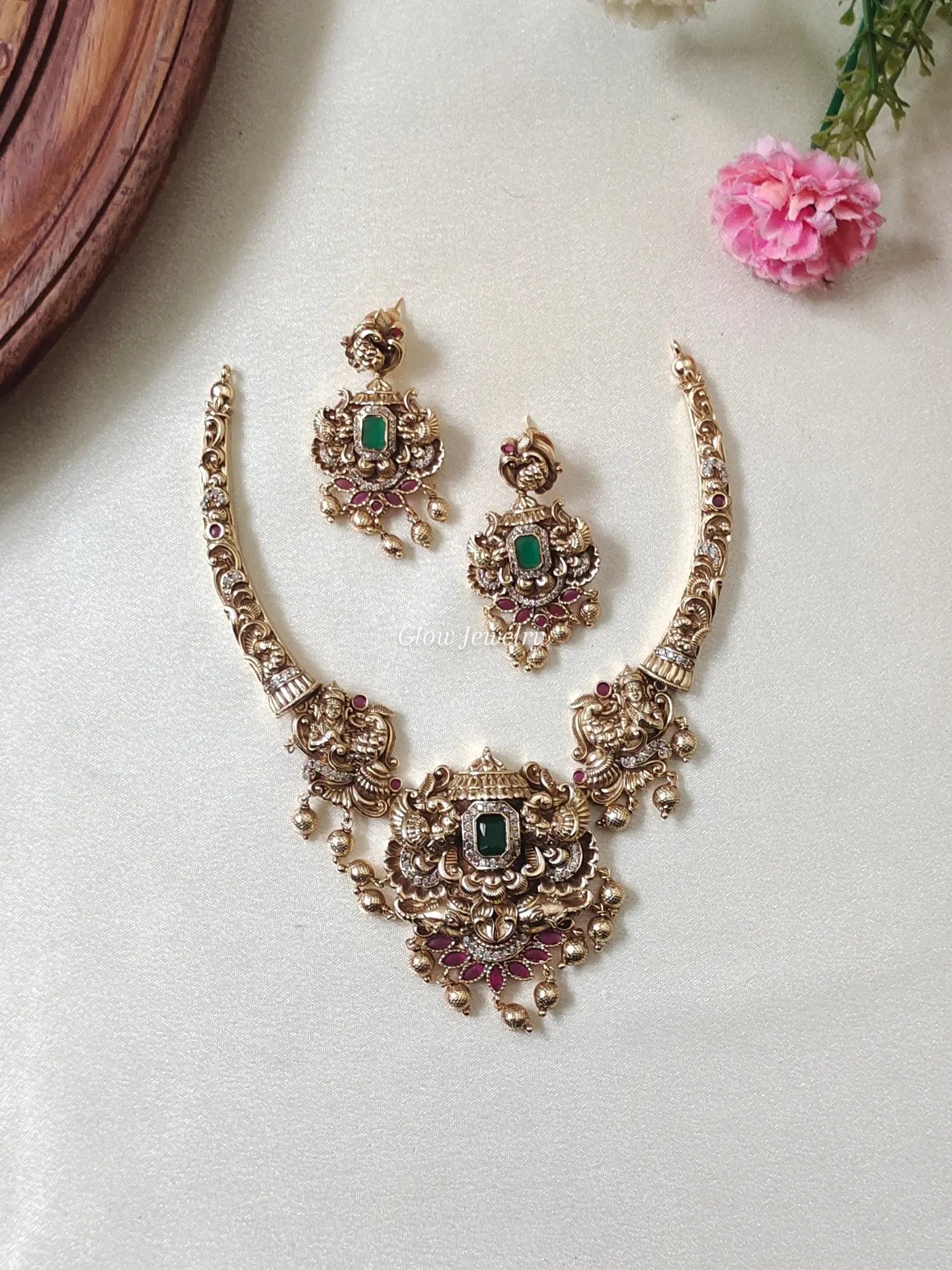 Premium Quality Antique Peacock Kanti Necklace