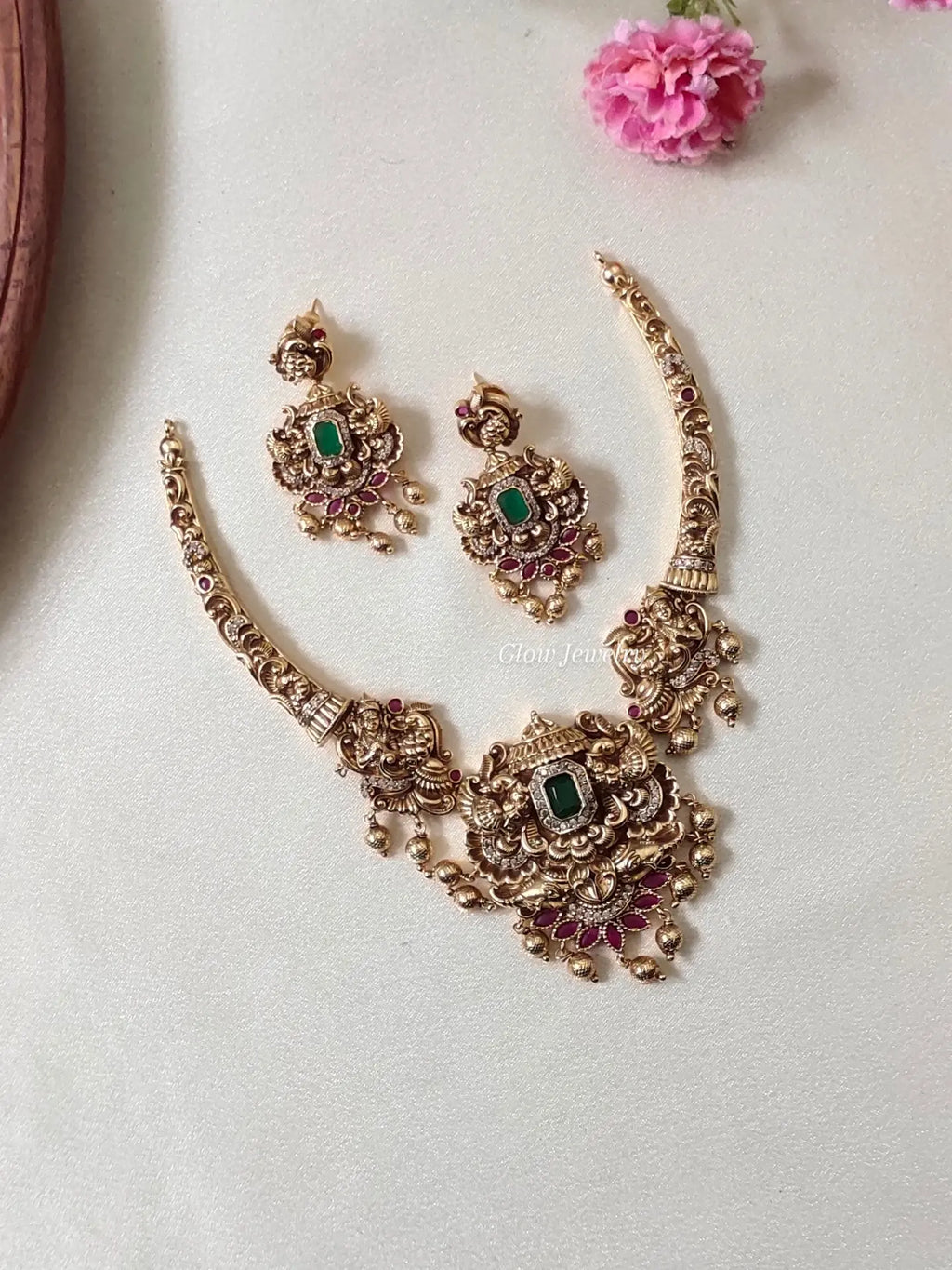 Premium Quality Antique Peacock Kanti Necklace