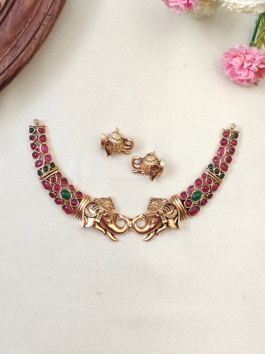 Premium Quality Antique Gold Elephant Necklace