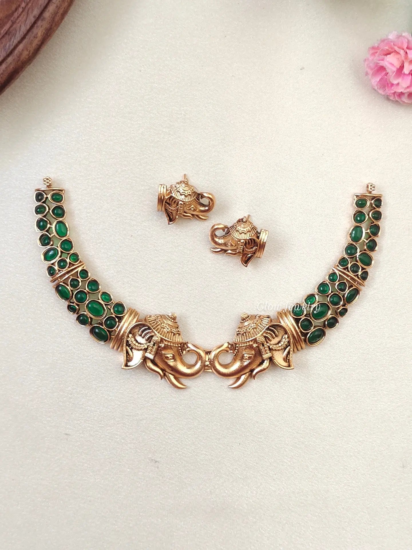 Premium Quality Antique Gold Elephant Necklace