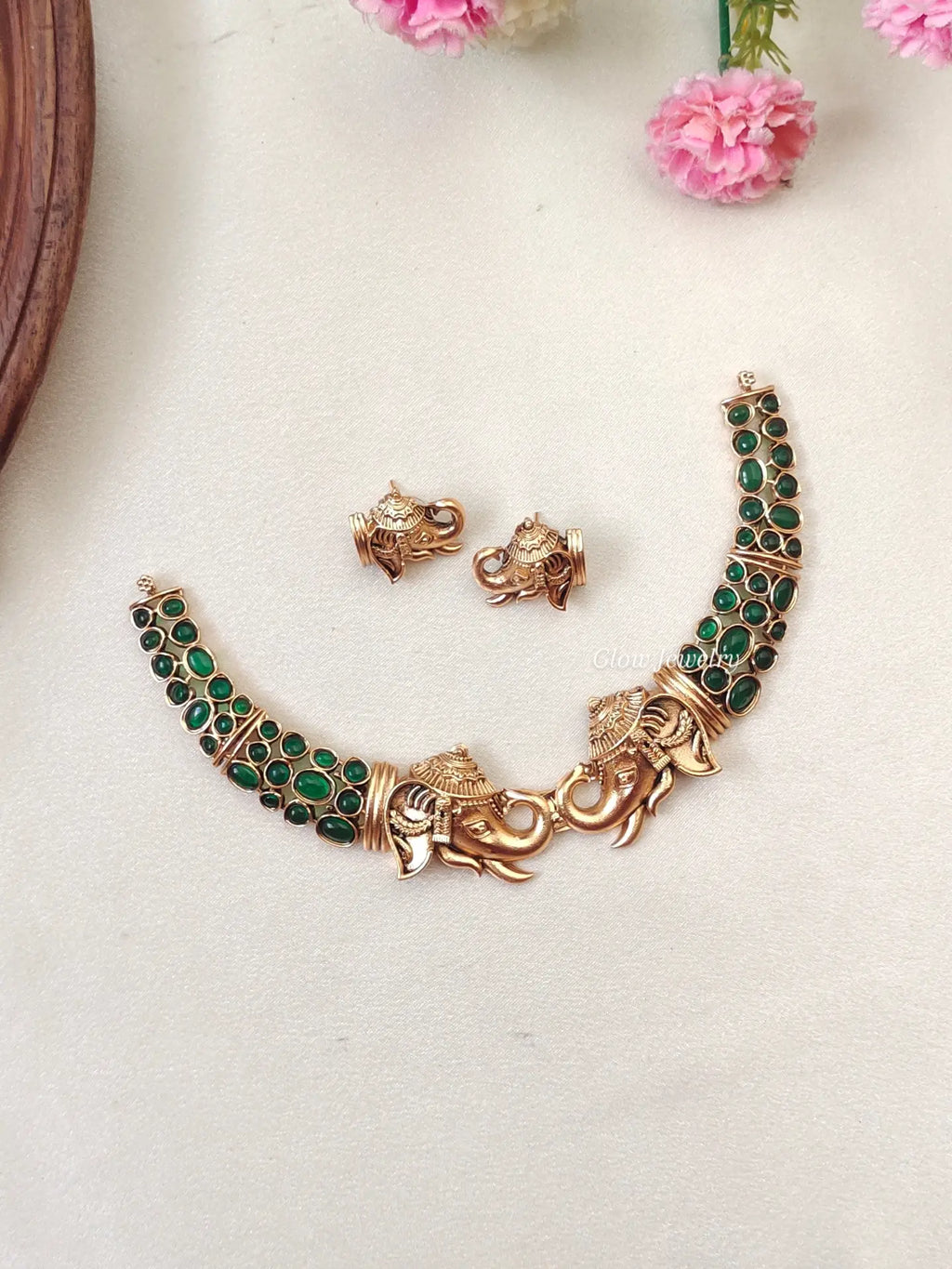 Premium Quality Antique Gold Elephant Necklace