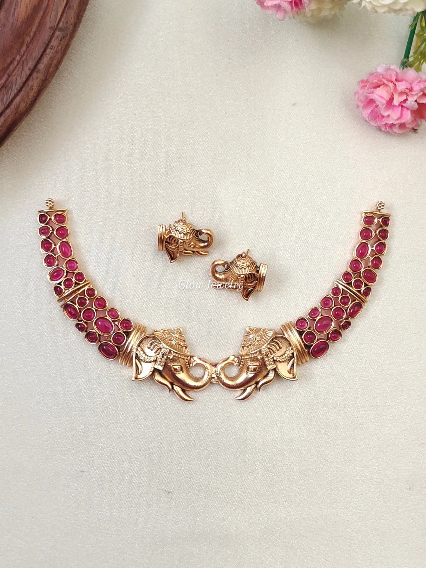 Premium Quality Antique Gold Elephant Necklace