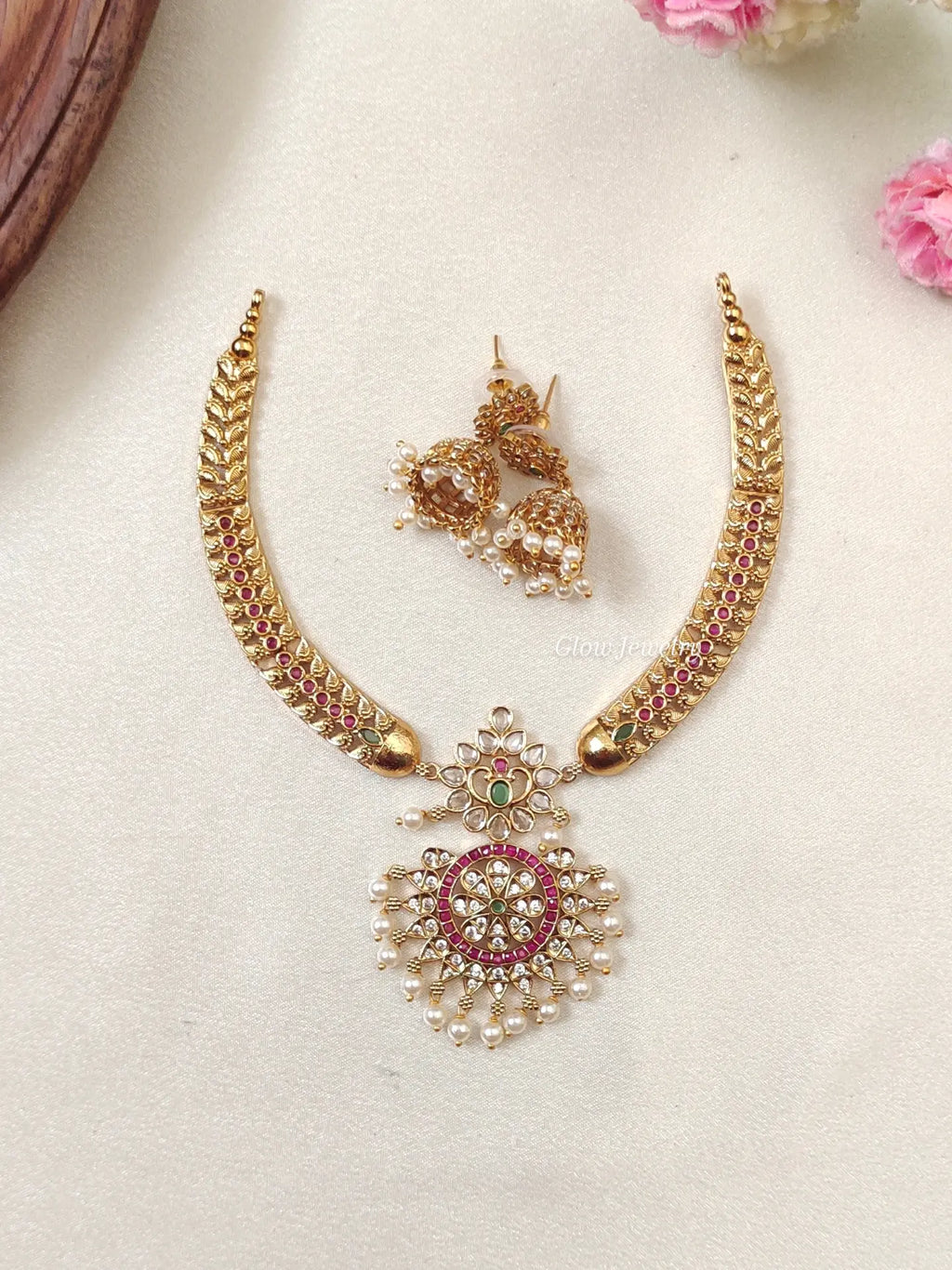 Premium Quality Kempu Kanti Necklace
