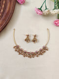 Premium Quality Kempu Lotus Hasli Necklace