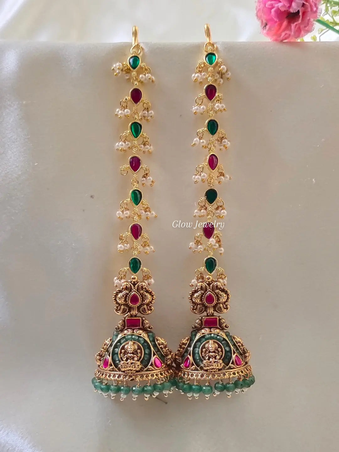 Premium Quality Jadau Bridal Jumka with Jadau Maatil