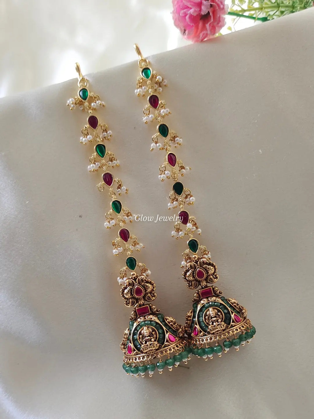 Premium Quality Jadau Bridal Jumka with Jadau Maatil