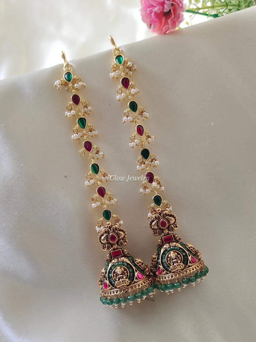 Premium Quality Jadau Bridal Jumka with Jadau Maatil