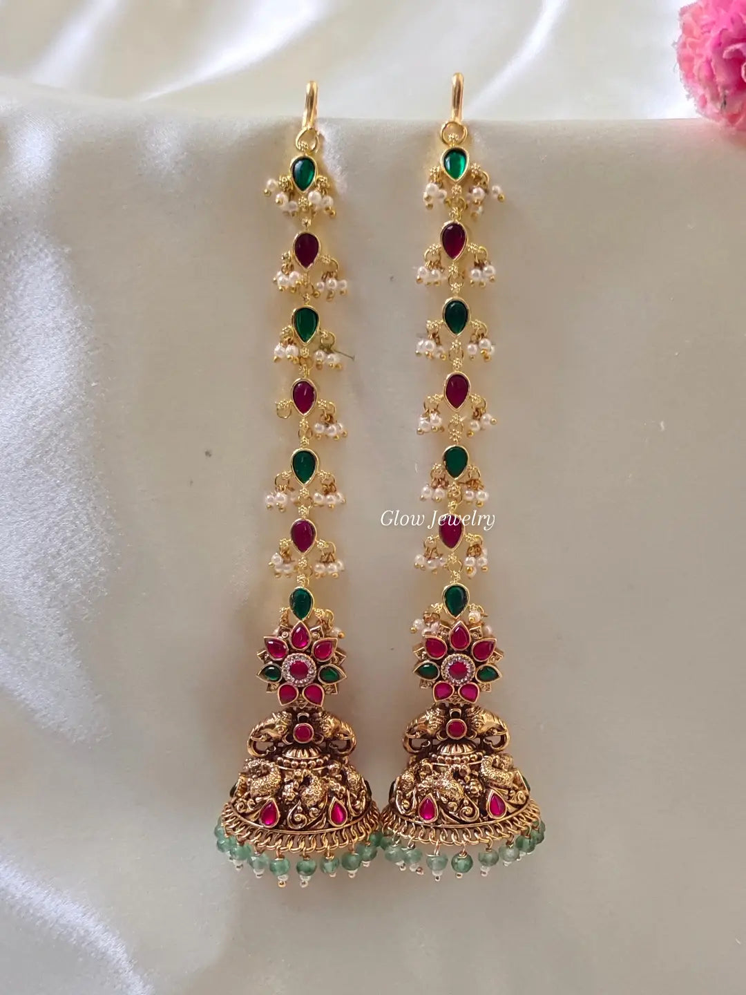 Premium Quality Jadau Bridal Jumka with Jadau Maatil