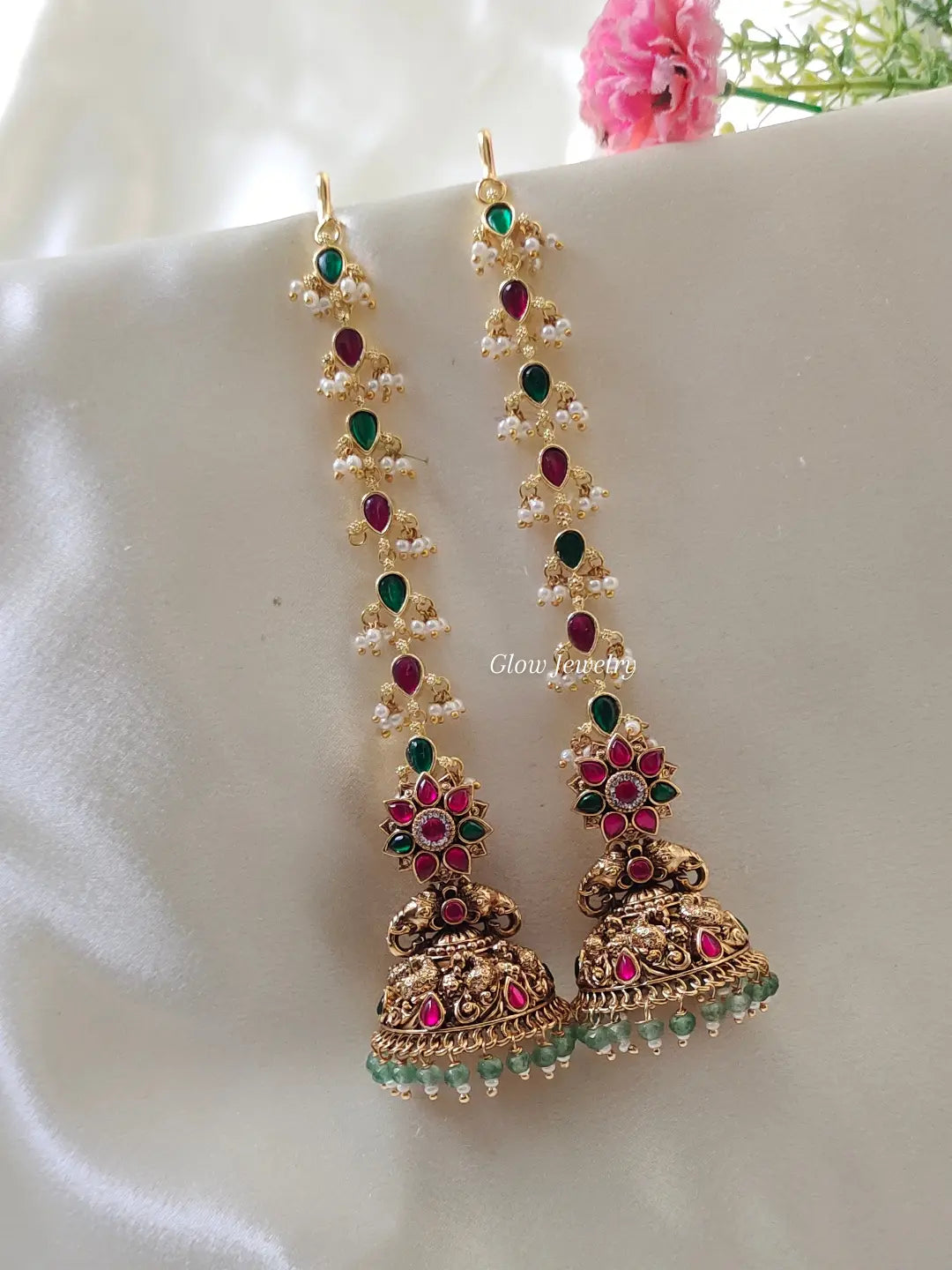 Premium Quality Jadau Bridal Jumka with Jadau Maatil