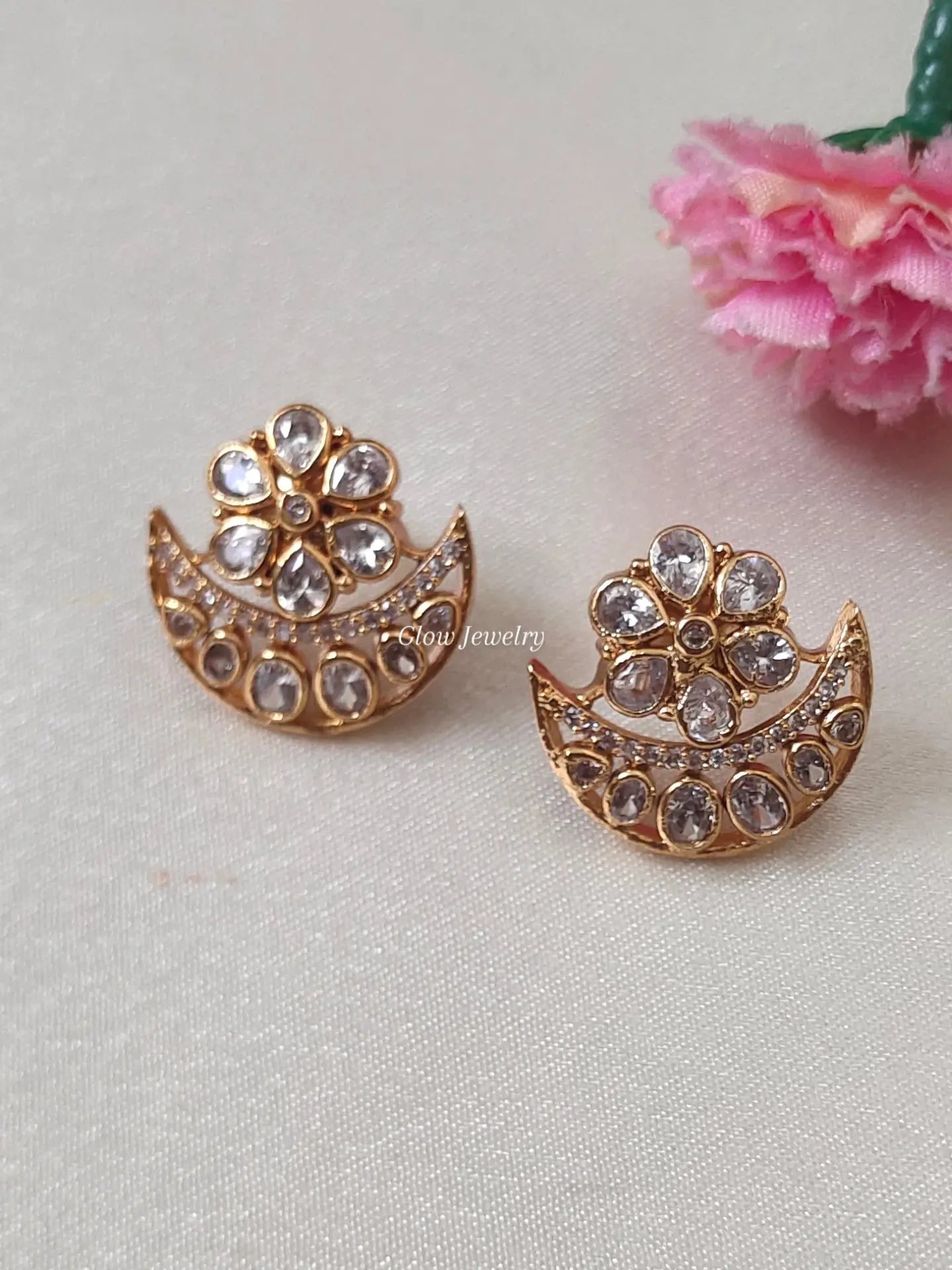 Premium Quality AD Floral Motif Stud