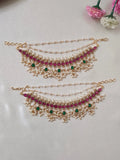 Premium Quality Kemp Guttapusalu Bridal Ear Chain