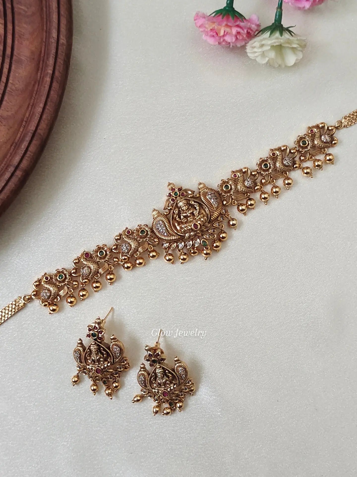 Premium Quality Antique Lakshmi Peacock Choker