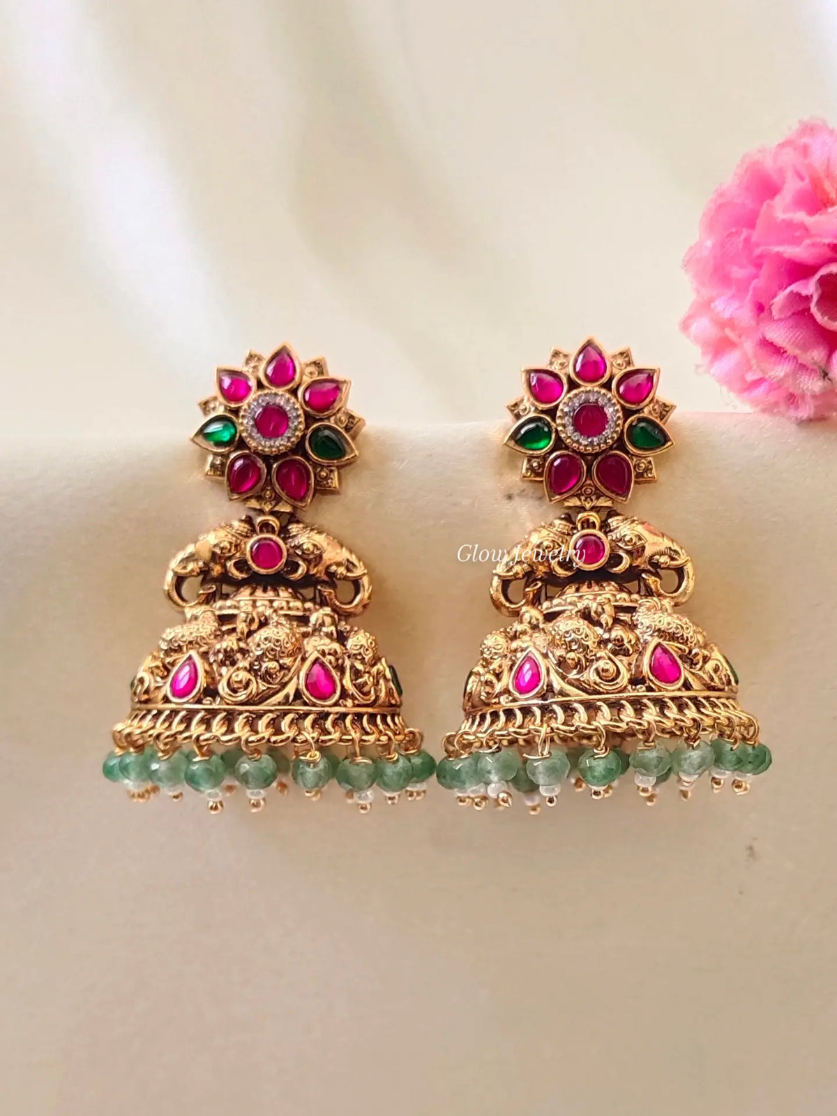 Premium Quality Bridal Peacock Design Jadau Jumka