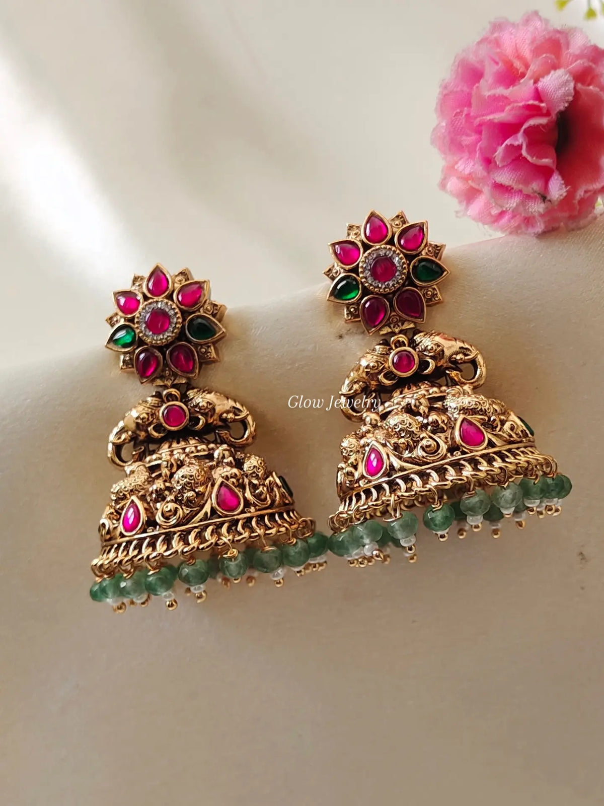 Premium Quality Bridal Peacock Design Jadau Jumka