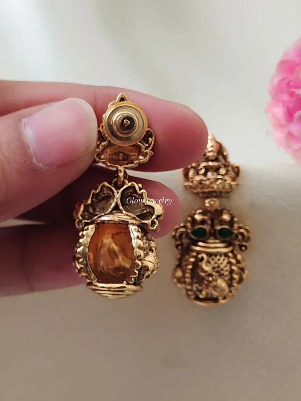 Premium Quality Antique Lakshmi Peacock Earrings