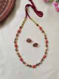 Premium Quality Antique Panchaloha Coral Pearl Haram