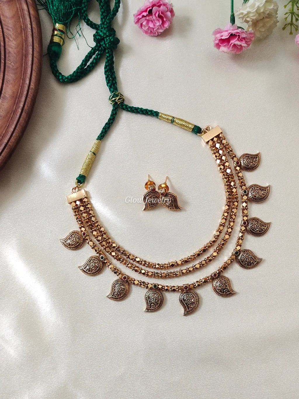 Premium Quality Multi-layered, traditional antique-finish necklace