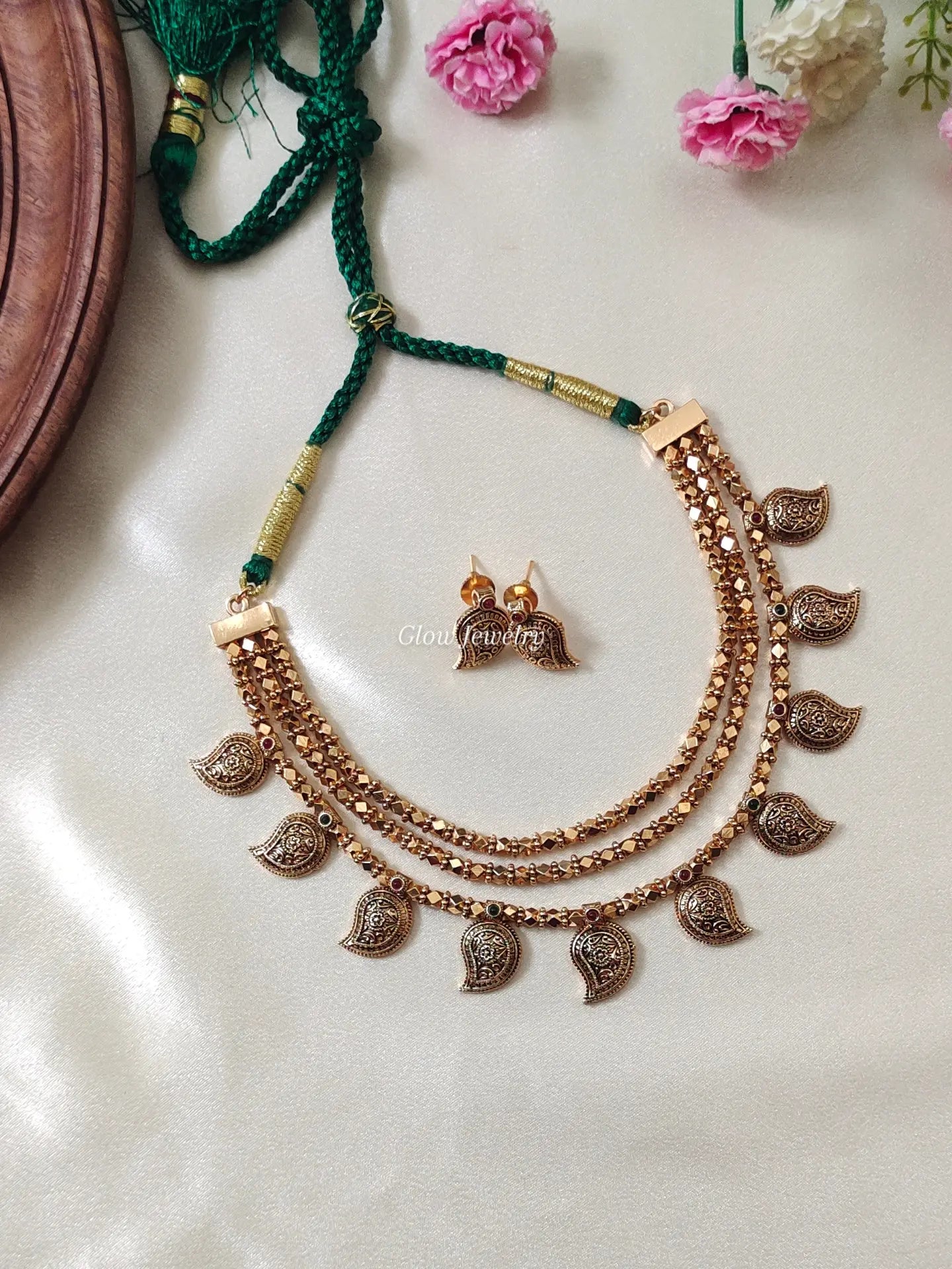 Premium Quality Multi-layered, traditional antique-finish necklace
