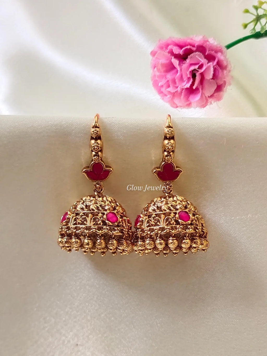 Premium Quality Hanging Antique Jadau Stone Jumka