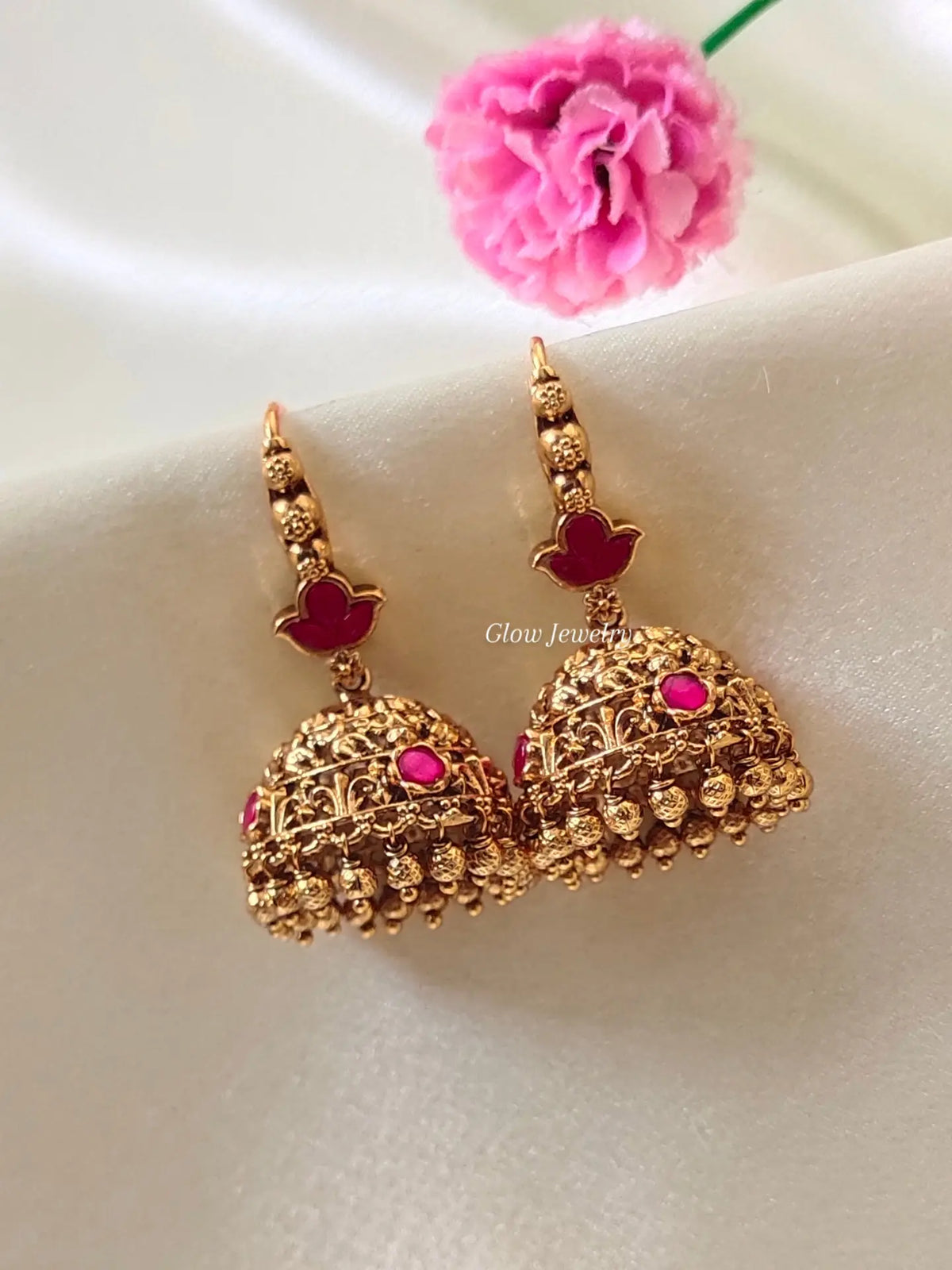Premium Quality Hanging Antique Jadau Stone Jumka