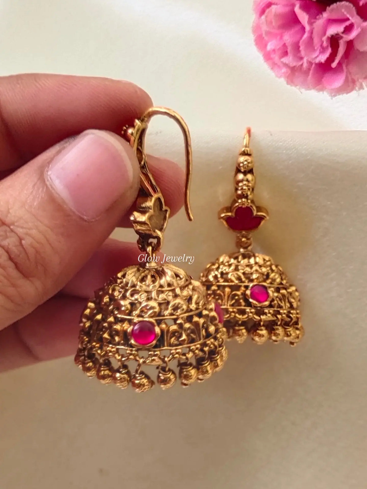 Premium Quality Hanging Antique Jadau Stone Jumka
