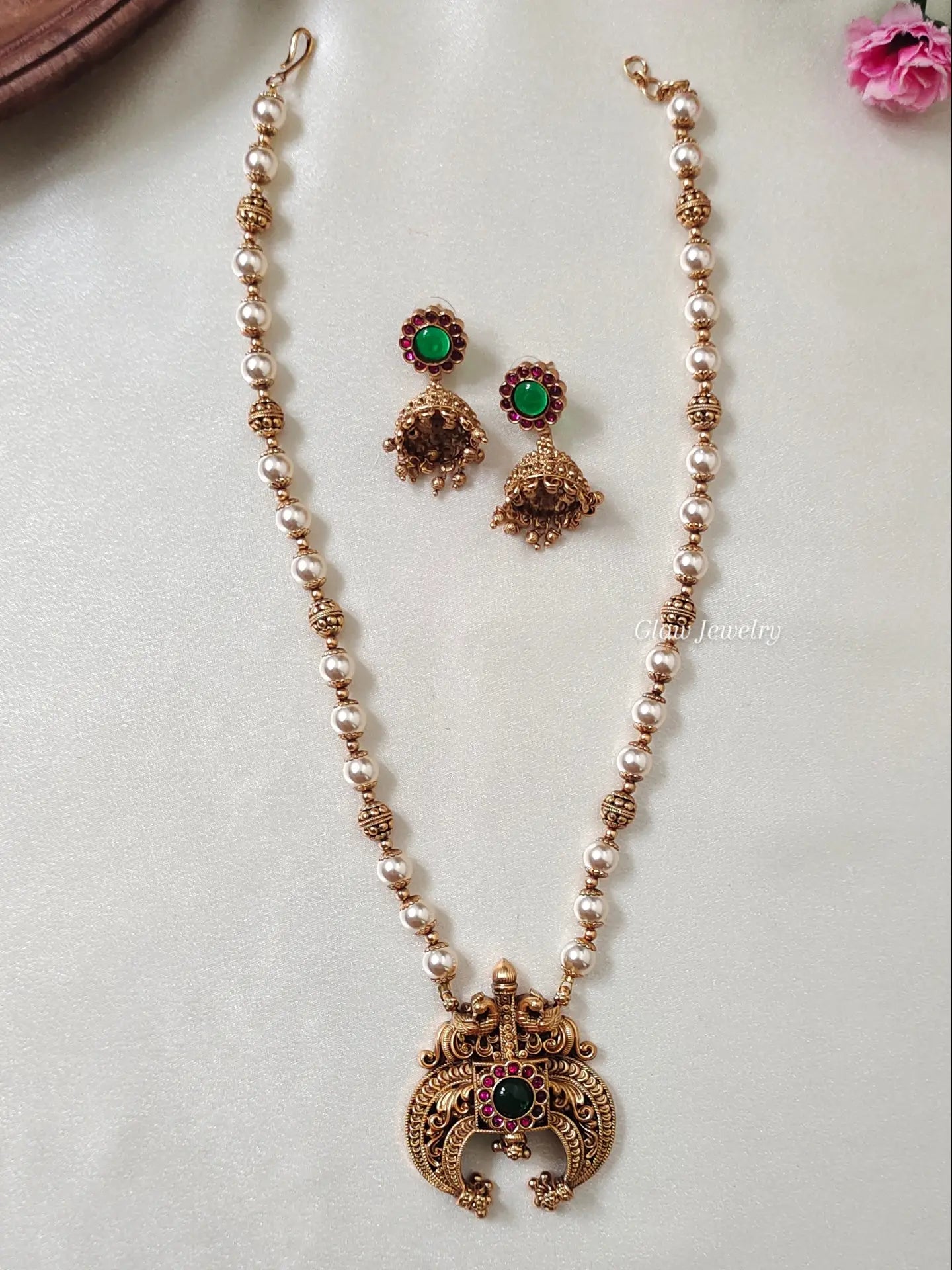 Premium Quality Antique Non-Idol Pearl Gundu Maala