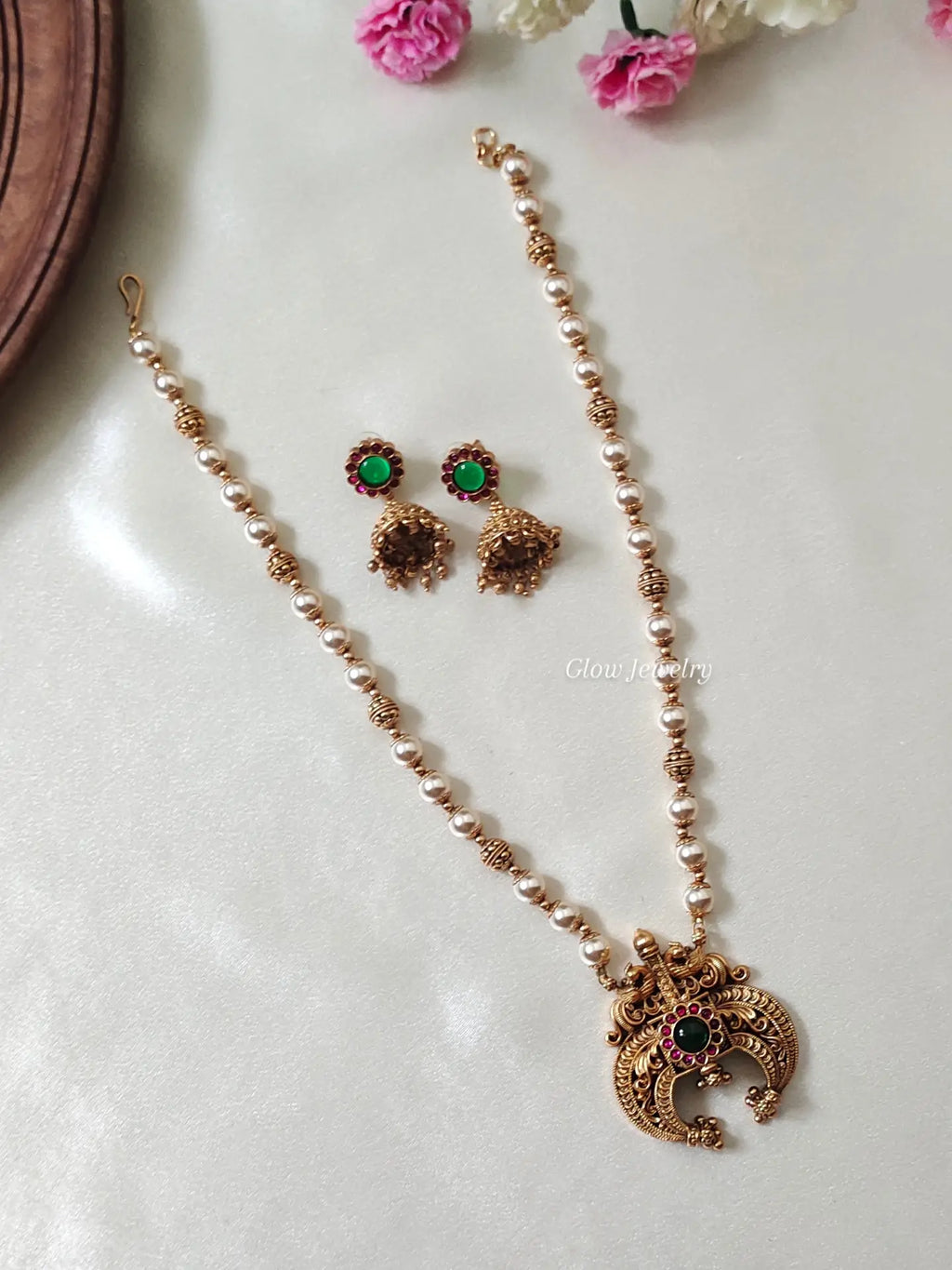 Premium Quality Antique Non-Idol Pearl Gundu Maala