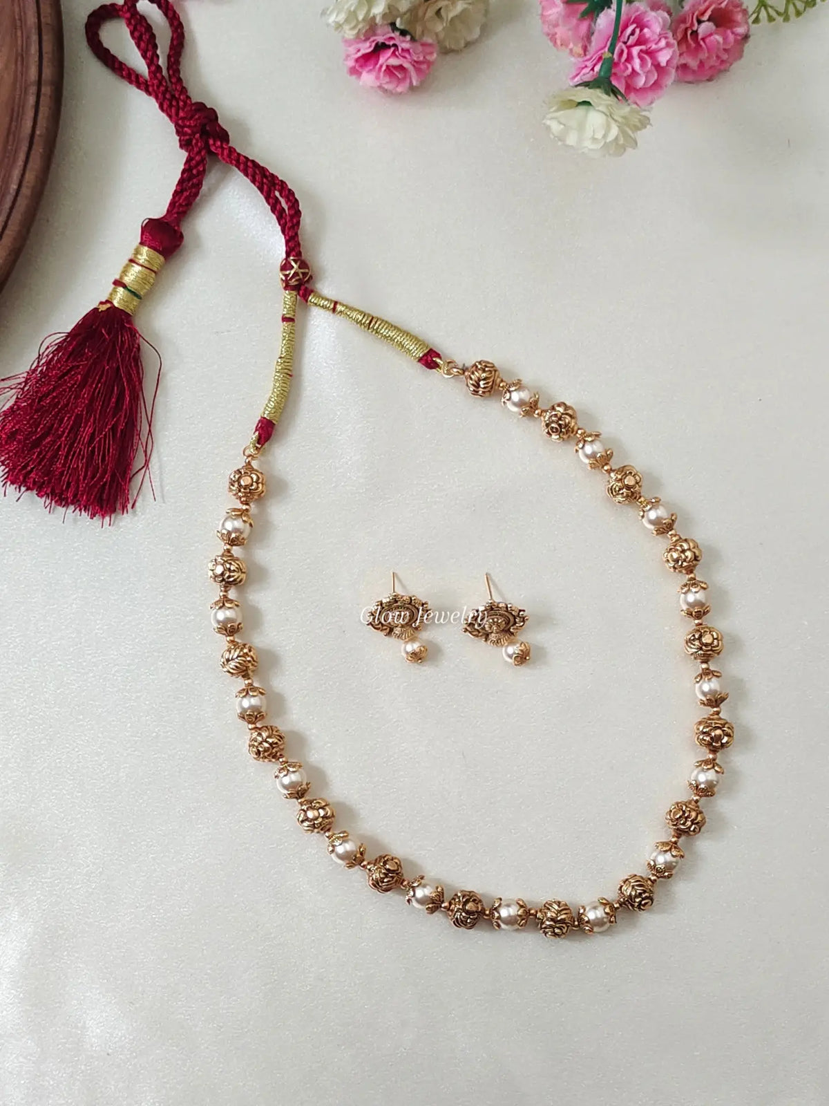 Premium Quality Antique Panchaloha Pearl Haram