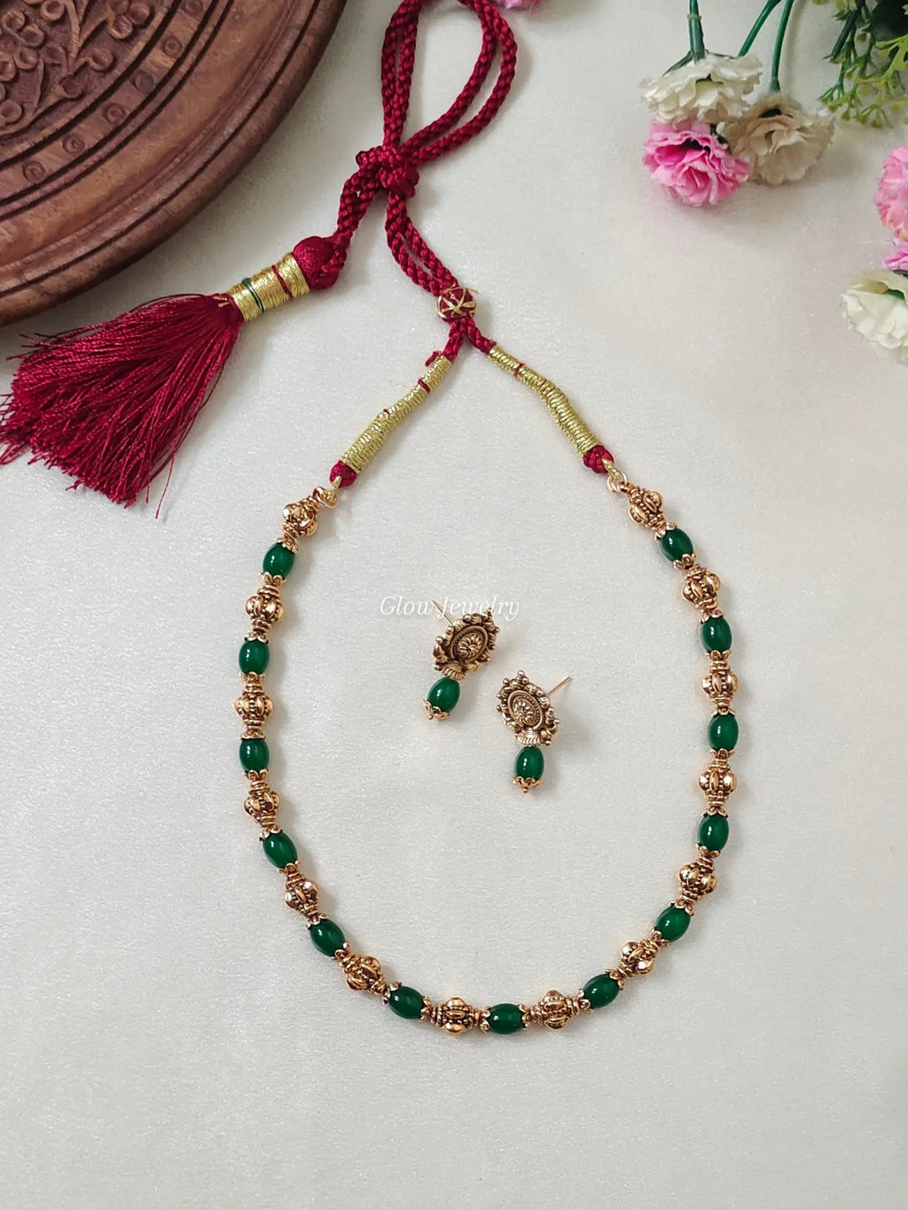 Premium Quality Antique Panchaloha Beads Haram