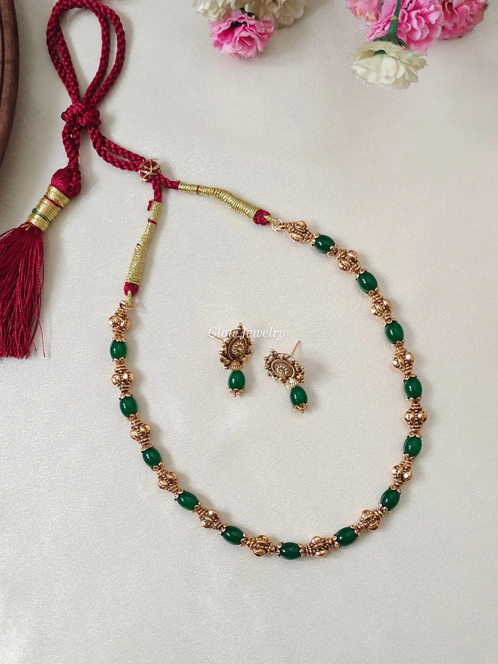 Premium Quality Antique Panchaloha Beads Haram