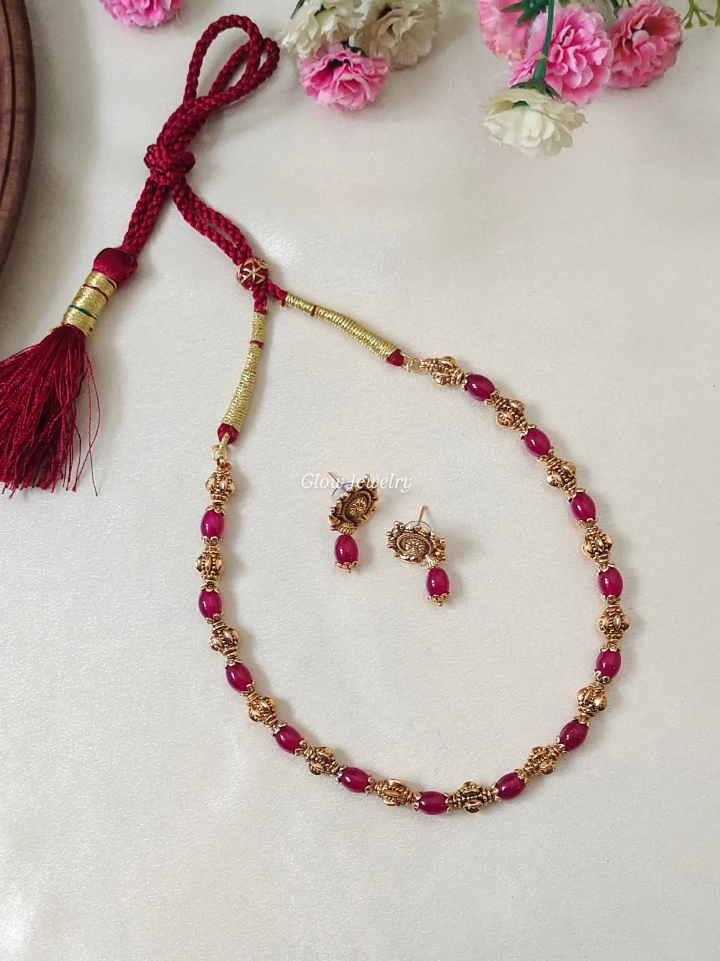 Premium Quality Antique Panchaloha Beads Haram