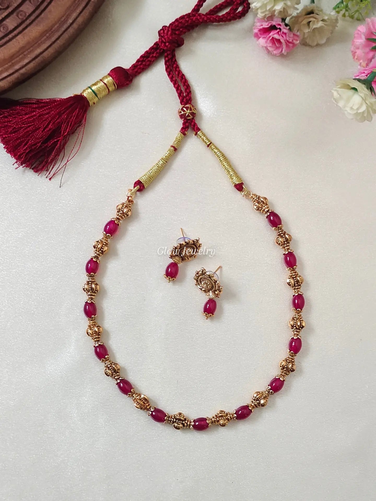 Premium Quality Antique Panchaloha Beads Haram
