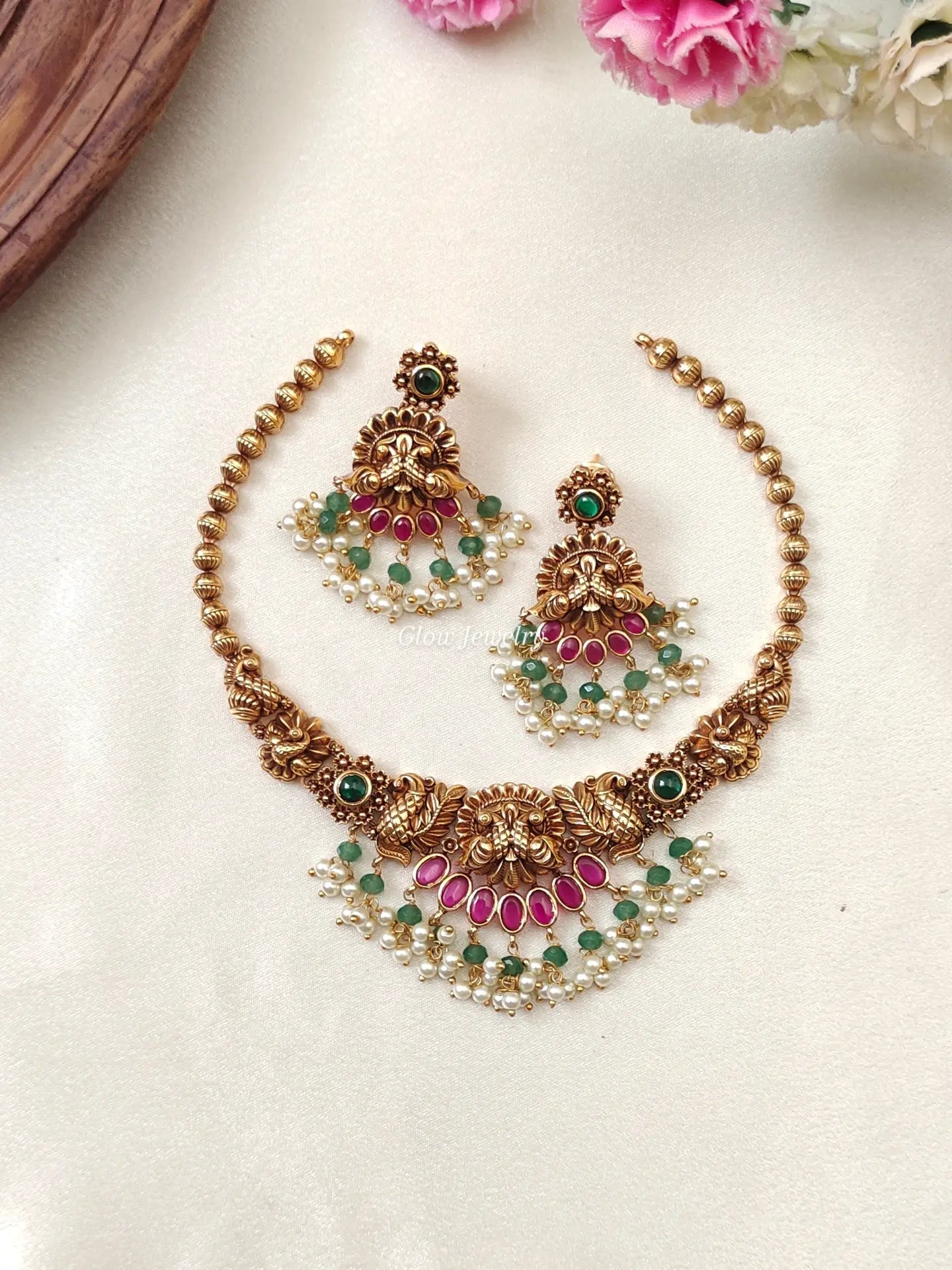 Premium Quality Gold-Alike Non-Idol Peacock Necklace