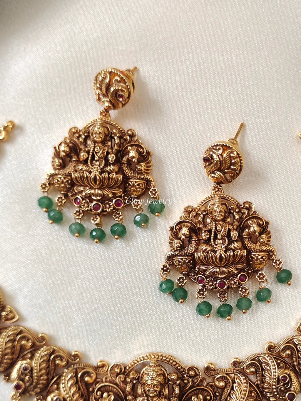 Premium Quality Gold-Alike Lakshmi Peacock Necklace